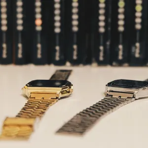 Silver vävt nylonarmband för Apple Watch